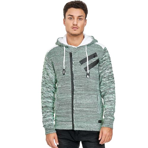 Strickjacke RUSTY NEAL, Herren, Gr. S, grün (mint), 70% Polyacryl, 30% Baumwolle, unifarben, ohne Ausschnitt, Strickjacken Strickjacke, in cooler Grobstrickoptik