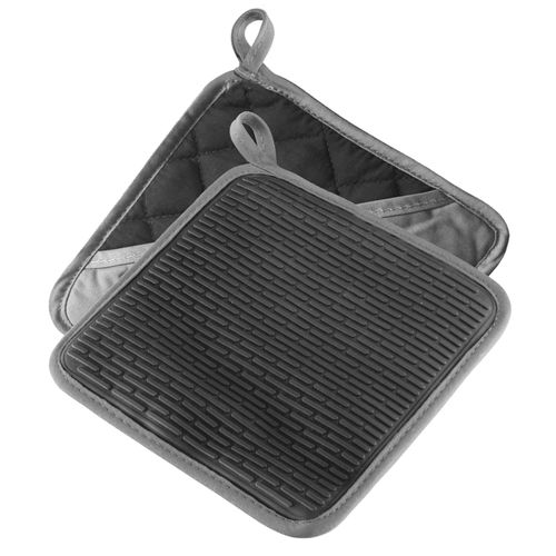 Topflappen WESTMARK "2 Topflappen", grau, schwarz, B:20cm H:1,5cm L:20cm, Topflappen, Schutz vor Hitze bis 250 C, 5 Jahre Garantie