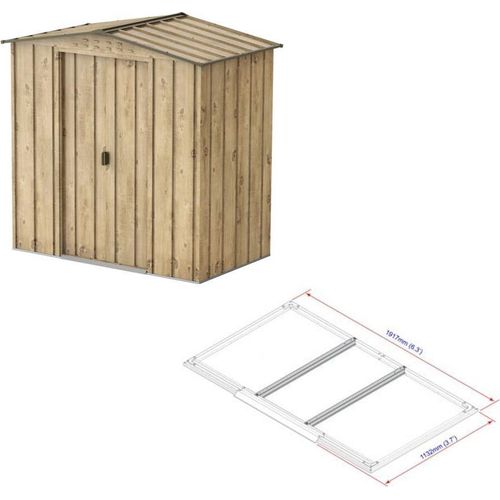 DURAMAX Riverton Top Gartenhaus 2,5 m² + Bodenprofile, Dekor Eiche DURAMAX 05845