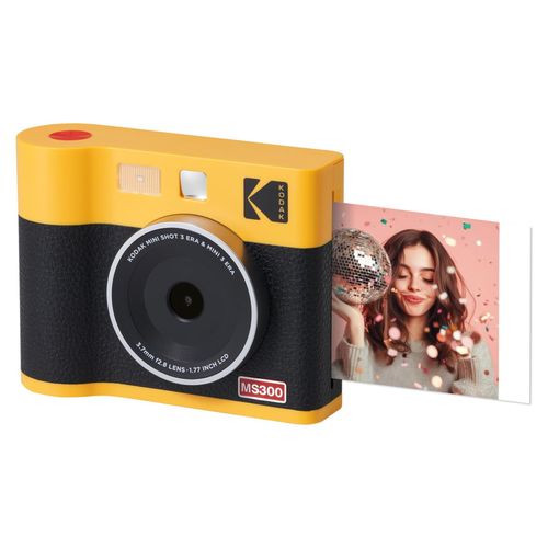 Kodak Mini Shot 3 ERA 4PASS 2-in-1 Sofortbildkamera und Fotodrucker (7,6x7,6cm) Sofortbildkamera + 8 Blatts, Gelb