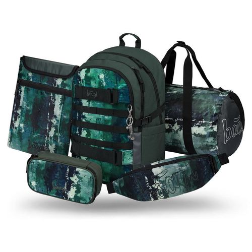 Baagl Schulrucksack Set Jungen 5 Teilig Skateboard Schultasche 25 - Forest