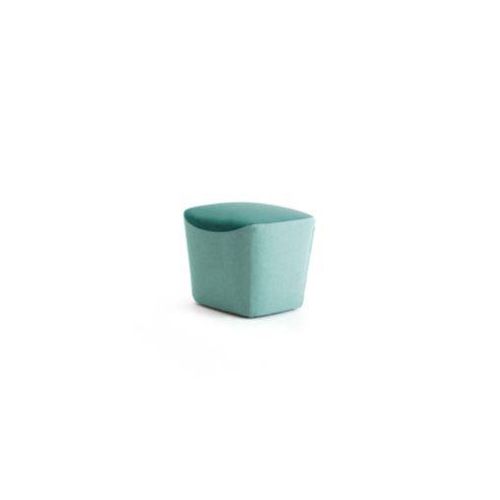 Leyform Hocker, Sitzmaße B 520 x T 440 x H 440 mm, 2-farbiger Stoffbezug und Mehrschichtholz, dunkelgraublau/hellgraublau