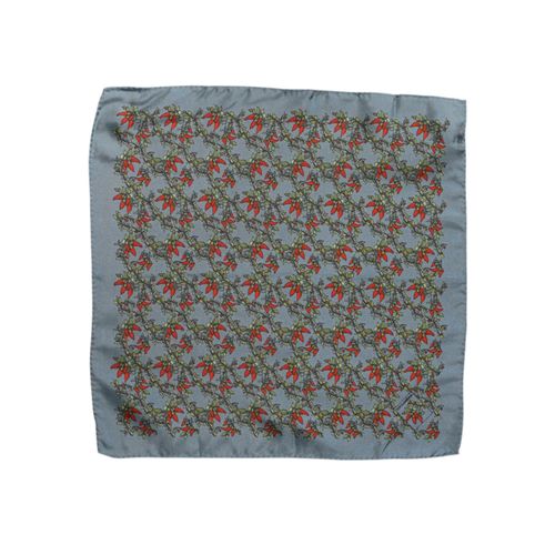 Grijze Chilis Zijden Vierkante Mannen Foulard Sjaal