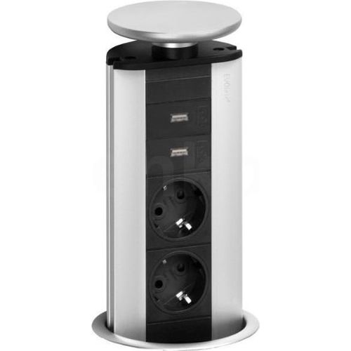 Schulte EVOline Port 03.013 versenkbare Steckdose Charger 2 VDE + 2 US