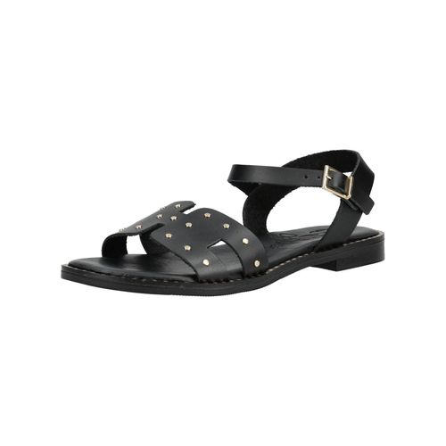 Riemchensandale OH MY SANDALS "Oh My Sandals Sandalen Leder", Damen, Gr. 39, schwarz, Leder, Schuhe Riemchensandale