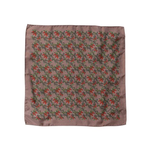 Bruine Chili's Zijde Vierkant Mannen Foulard Sjaal