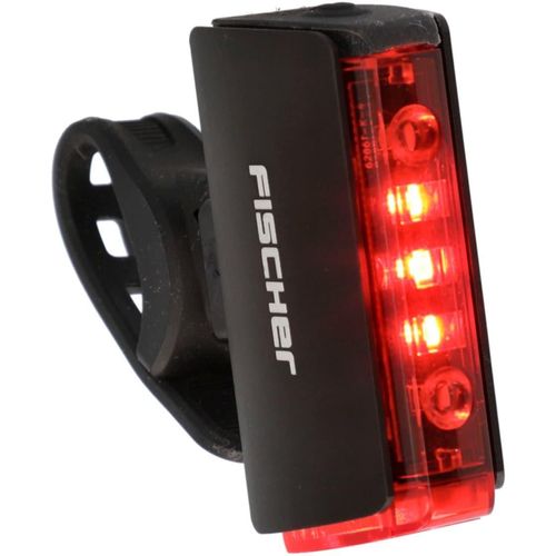 Fahrrad-Rücklicht FISCHER FAHRRAD "Display Akku Rücklicht TWIN STOP", rot (schwarz), Fahrradlampen