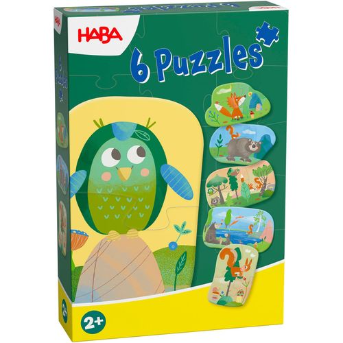 Puzzle HABA "6 erste Puzzles Waldtiere", bunt, Puzzles, Kinder, Pappe, Motiv