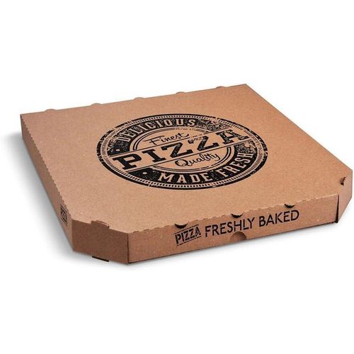 Pizzakarton aus Mikrowellpappe, neutral, 33 x 33 x 3 cm