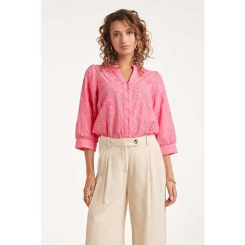 Smashed Lemon Blouse met tropisch palmborduursel |