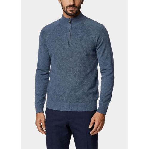 Innocente Half zip half zip met structuur 326/8163 indigo