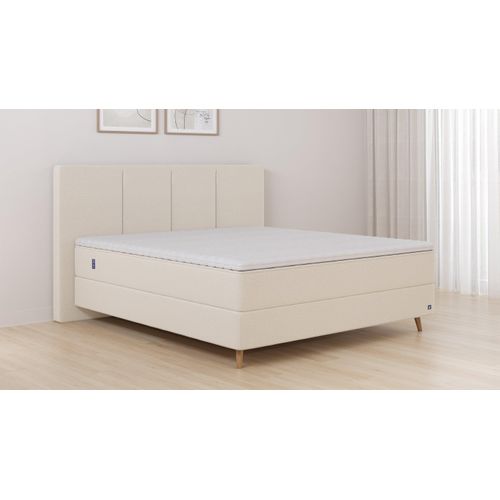 BRUNO Boxspringbett Premium 240x200cm in Beige | Matratzen-Härtegrad: Links H2 / Rechts H3 | mehrfach ausgezeichnet in Design & Qualität