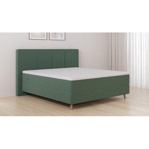 BRUNO Boxspringbett Premium 240x200cm in Grün | Matratzen-Härtegrad: Links H2 / Rechts H3 | mehrfach ausgezeichnet in Design & Qualität