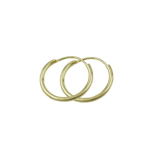 Gallay Creole 15x1,1mm Drahtcreole Steckverschluss glänzend 9Kt GOLD