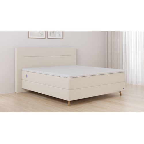 BRUNO Boxspringbett Premium 240x200cm in Beige | Matratzen-Härtegrad: Links H2 / Rechts H3 | mehrfach ausgezeichnet in Design & Qualität