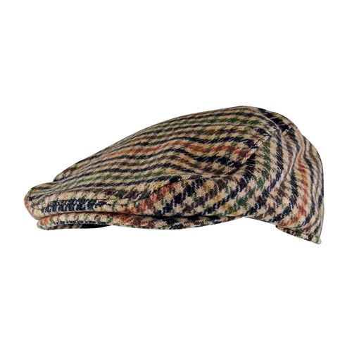 Geruite / geruite platte pet van wolmix voor heren - GL228A Beige