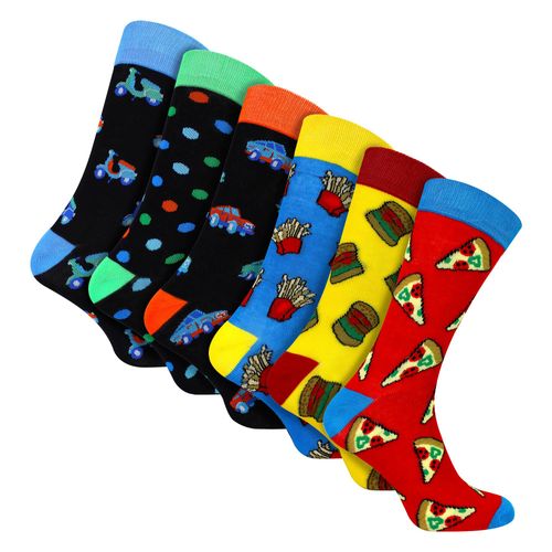 6-Pack Heren Sokken van Bamboe-Design - Zacht Ademend Alledaags Patroon Fit