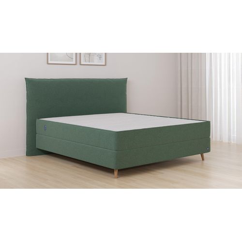 BRUNO Boxspringbett Premium 240x200cm in Grün | Matratzen-Härtegrad: Links H2 / Rechts H3 | mehrfach ausgezeichnet in Design & Qualität