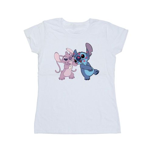 Disney Dames/Dames Lilo & Stitch Kusjes Katoenen T-Shirt (Wit)