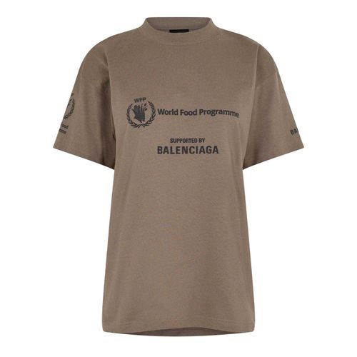 Balenciaga T-shirt voor dames van het Wereldvoedselprogramma (Taupe/Zwart)