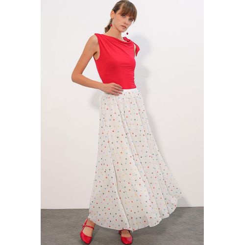 Hoge Taille Polkadot Maxi Rok
