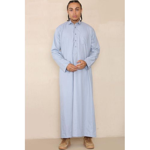 Mens Blue Thobe Jubba Saudi Ramadan Eid Islamitische Kaftan Kaudara Arabische Jubbah