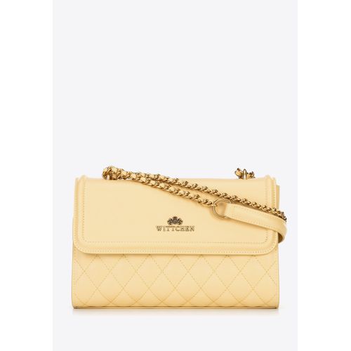 Wittchen Dames Messenger Bag van natuurlijk leer met stiksel geel natuurlijk