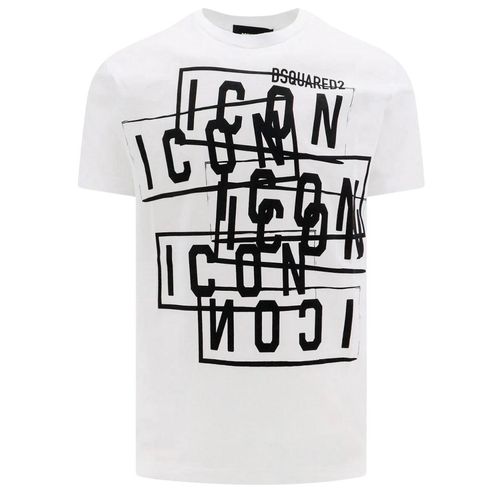 Dsquared2 pictogram stempels logo wit T-shirt
