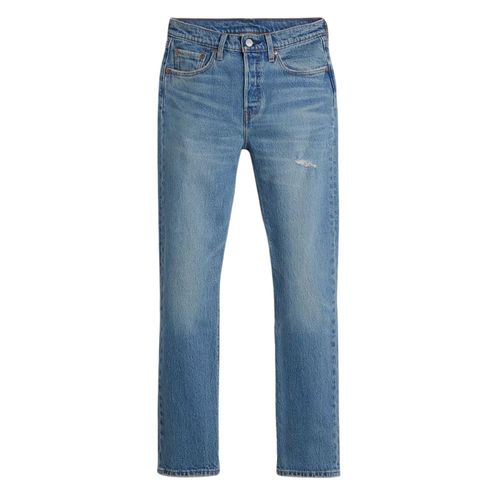 Levis 501-jeans met 5 zakken en rechte pijpen voor dames (Historisch blauw)