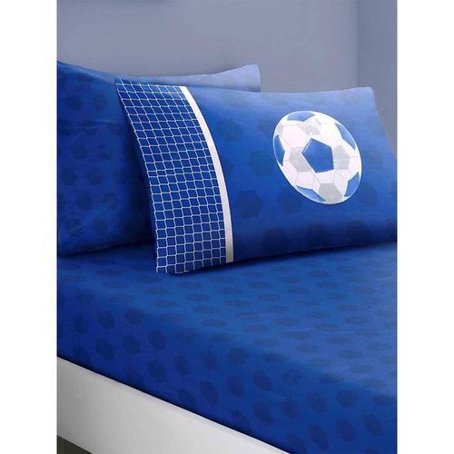 Floso Voetbal hoeslaken set (Blauw/Wit)