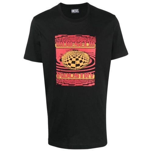 Diesel industrieel ontwerp zwart T-shirt