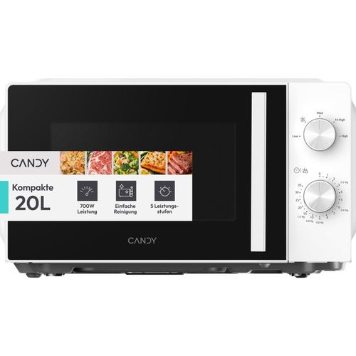 Candy Mikrowelle freistehend bis 700 Watt, Mikrowellengerät mit Drehteller, 5 Le
