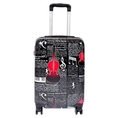 Koffer 4 Räder Gepäck Hartschale Reisetaschen Koffertasche Musikdruck Capri Kabine | 56 x 35 x 21 cm / 2,60 kg, 30 l, Musikdruck, Cabin: H: 56 x L: 35 x W: 21 cm, Hartschalengepäck mit Spinnrollen