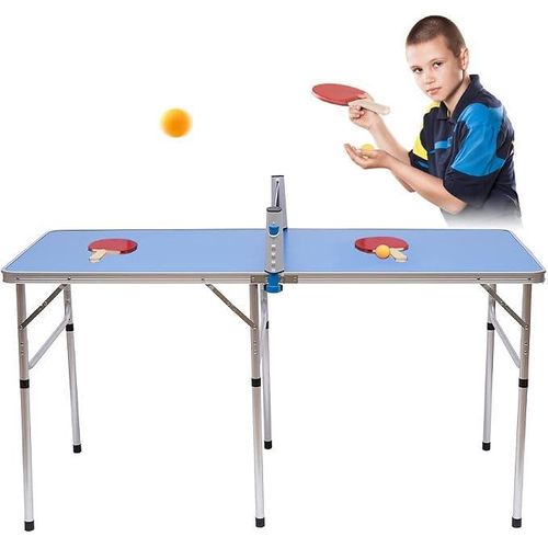 Tischtennisplatte Mini Tischtennistisch Komplettset für Haus und Garten Enthält 1 Tischtennisplatte, 2 Schläger und 3 Tischtennisbälle