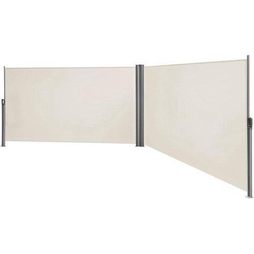 Famanu Seitensichtschutz 16 x 6 m - einziehbar - Sichtschutz - Windschutz - Sonnenschutz - beige