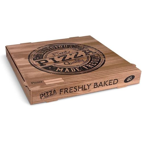 Pizzakarton aus Mikrowellpappe, neutral, 40 x 40 x 4 cm