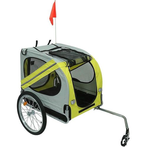 Fahrradanhänger für Hunde, Hundefahrradanhänger Hundeanhänger Fahrradanhänger mit 2 Räder, 1 kleine rote Flagge, Faltbar Fahrradanhänger