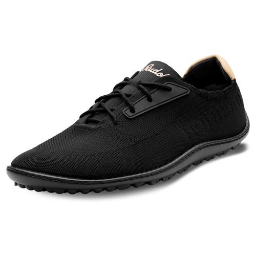 Barfußschuh LEGUANO "ADVICE", Damen, Gr. 37, schwarz, Textil, Schuhe Barfußschuh, Schnürschuh, Freizeitschuh, mit Weltneuheit Hybridsohle, für Sie&Ihn