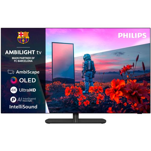 PHILIPS OLED-Fernseher "55OLED811/12", Energieeffizienz: G (A-G), schwarz, 55 ″, Fernseher