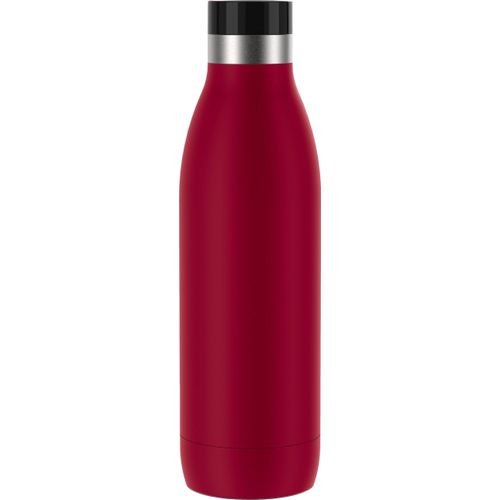 Isolierflasche EMSA "Trinkflasche Bludrop", rot (dunkelrot), H:26,1cm, Edelstahl, Trinkflaschen, Isolierflasche, Edelstahl, Quick-Press Deckel, 360 Trinkgenuss, 12h warm/24h kühl