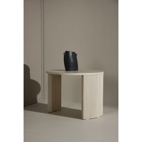 Couchtisch VENTURE HOME, beige (weißgewaschen, weißgewaschen, weißgewaschen), B:60cm H:45cm T:60cm, Tische, Couchtisch, Sofatisch, MDF, rund, abgerundet, kompakt, dezent, klassisch