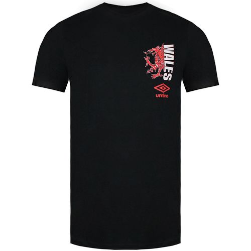 Umbro Wales Geïllustreerd Draak Heren Zwart T-Shirt