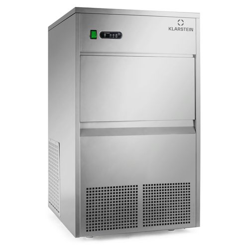 Klarstein Eiswürfelmaschine, Profi Ice Maker, Eiswürfelbereiter für Klare Eiswürfel, Eiswürfelmaschine für Gastro & Zuhause, Leise Eiswürfelmaschine Groß mit Eiswürfelbehälter, 260W, 50kg/Tag, Silber