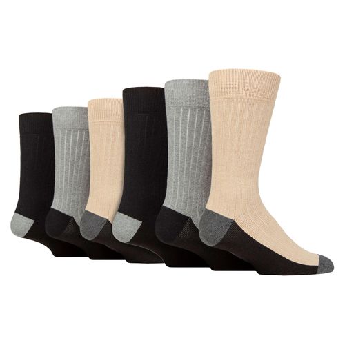 Wildfeet - 6 Paar Heren Katoenen Boot Sokken voor Buiten | Ideaal voor Wandelen - Zwart