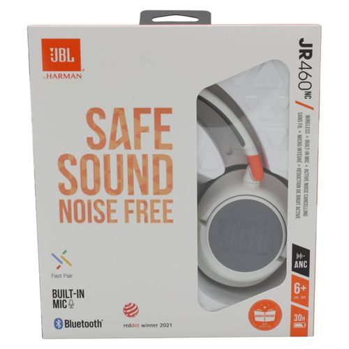 JBL JR 460 NC – Over-Ear Kopfhörer mit Noise-Cancelling für Kinder in Weiß