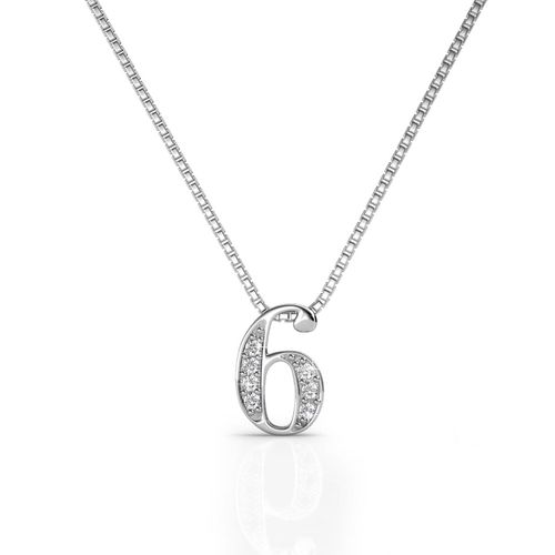 Nummer 6 hangers - Zilver en kristal