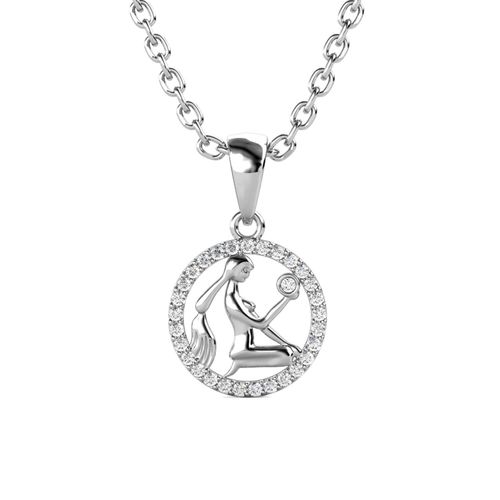 Maagd Zodiac Hangers - Zilver en Kristal