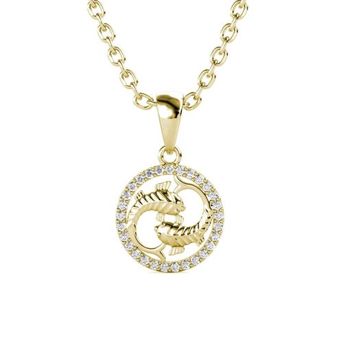 Vissen Zodiac hangers - Goud en kristal