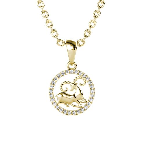 Ram Zodiac hangers - Goud en kristal