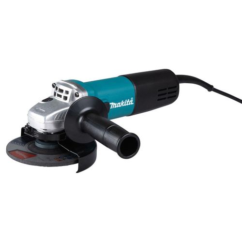 Winkelschleifer MAKITA "9558HNRG, 125mm, 840W, 11.000 min⁻¹", blau, B:14cm H:10,6cm L:27,1cm, Schleifmaschinen, Kompaktes Gerät zum Schneiden und Schleifen mit Wiederanlaufschutz